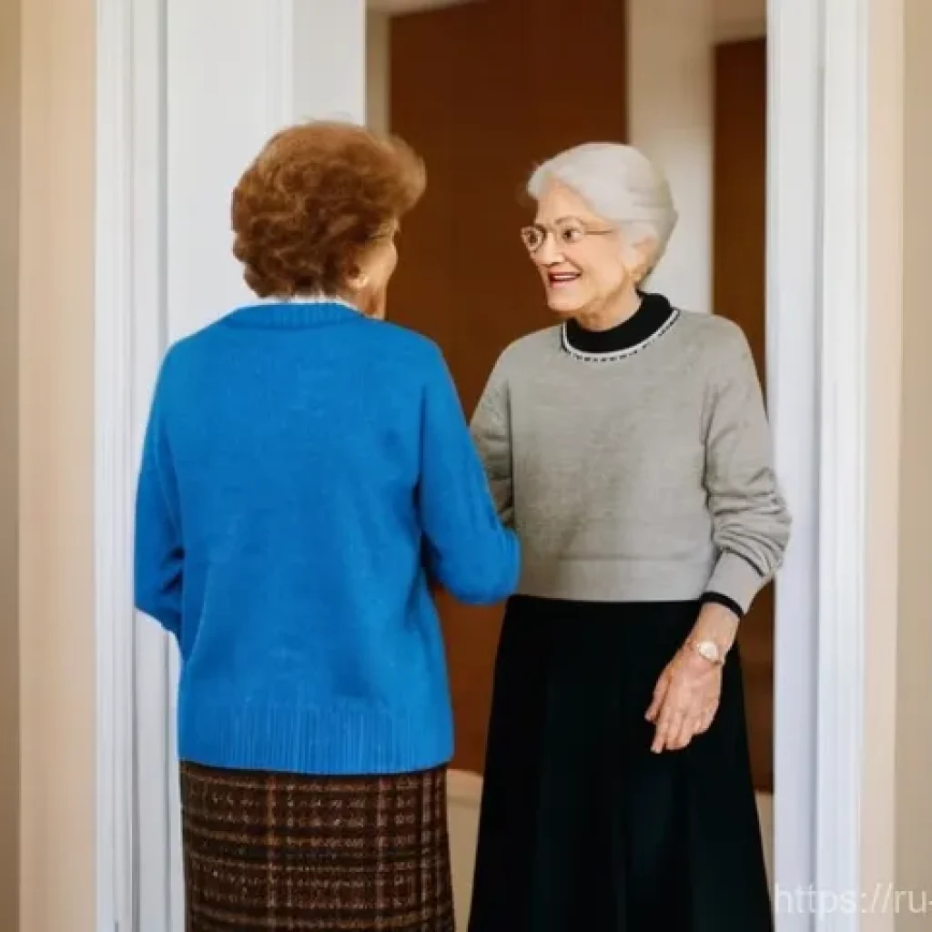 장애인상담사 현장 업무 - **Prompt:** A warm and inviting scene inside an older apartment building. A kind female social consu...