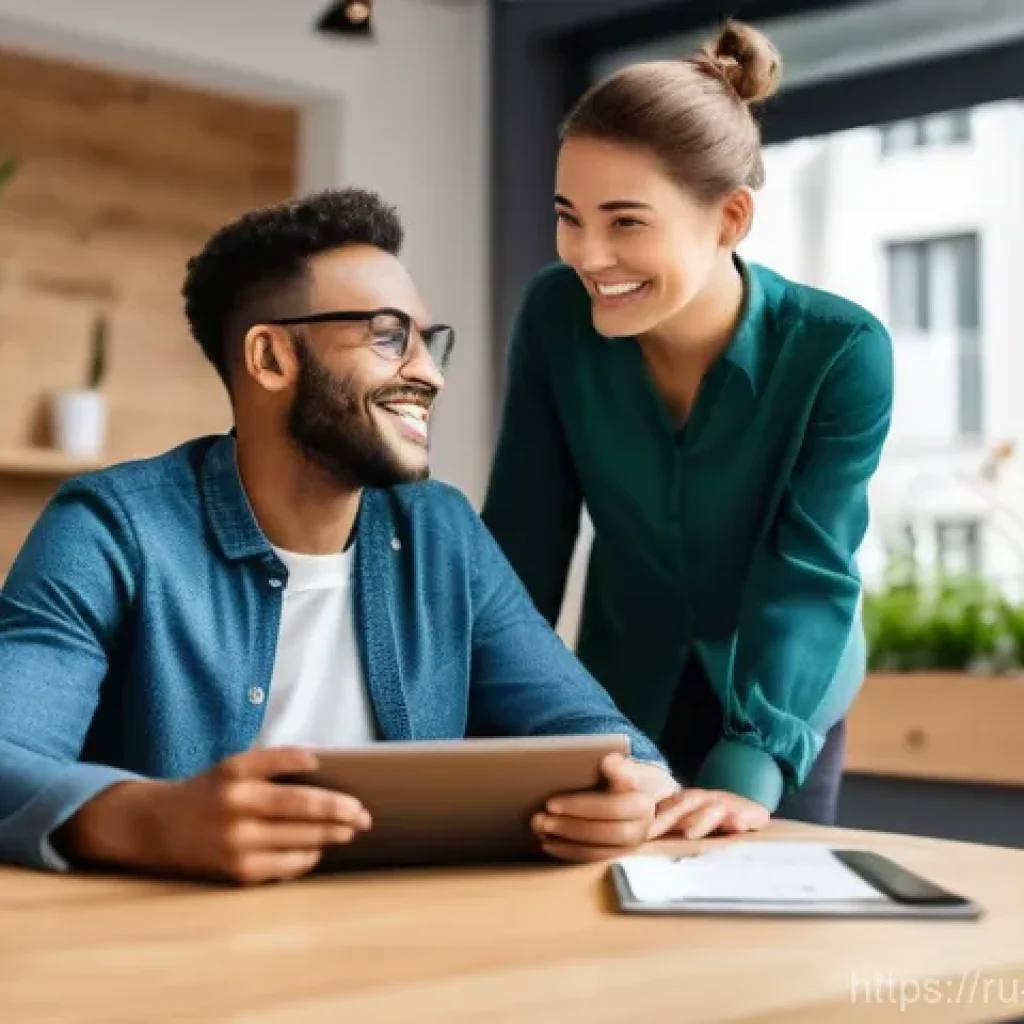 장애인상담사 커리어 전환 - **Prompt 1: A heartwarming consultation session.**
    An image showing a kind and professional fema...