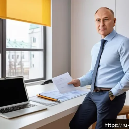 Home 30 장애인상담사 자격증 유효 기간 - A professional office setting showing a middle-aged Russian consultant sitting at a modern desk with...